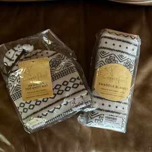 NEW Copper Pearl Premium Knit Baby Swaddle Blanket & Beanie Top Knot “Westyn”